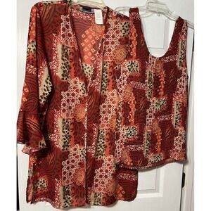 Maggie Barnes For Catherines 2 Pcs Set Top+Jacket Women's 16W Multicolor